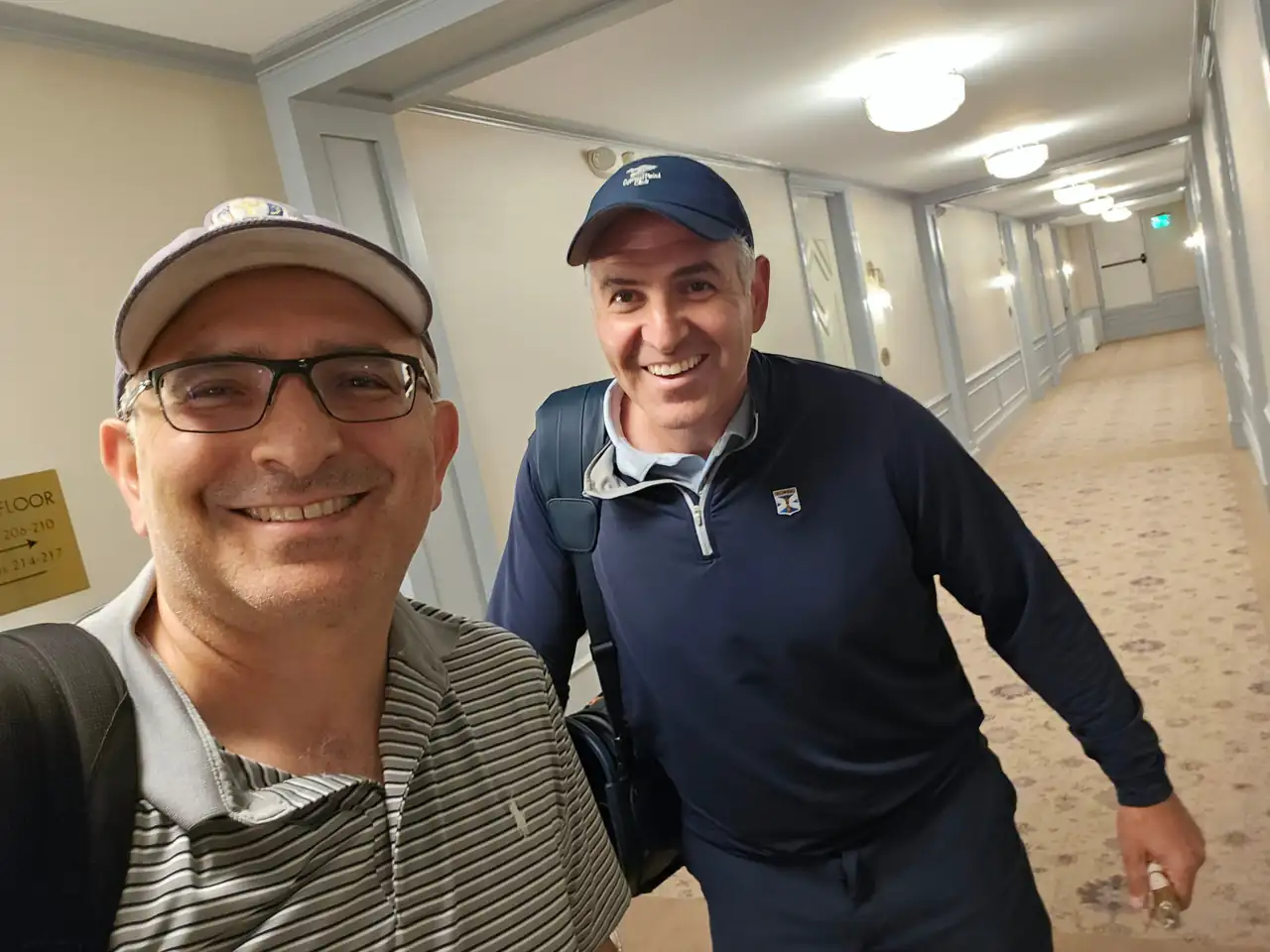 The Perry Bros arriving at the Pinehurst Resort clubhouse