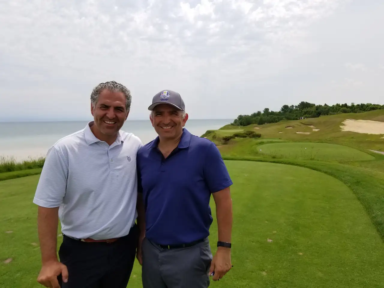 The Perry Bros on the Straits Course with Lake Michigan behind them