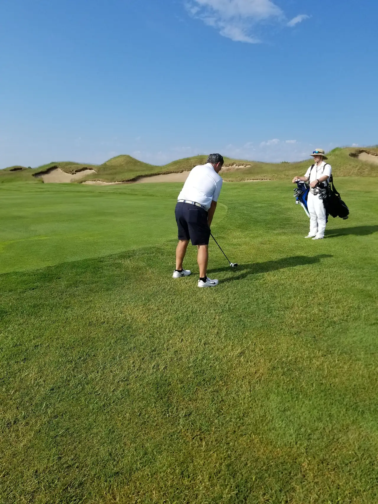 Hitting through the dunes and bunkers at Whistling Straits